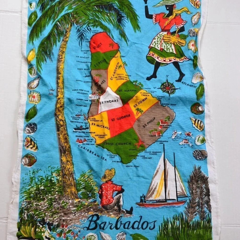 Vtg Barbados Tea Towel